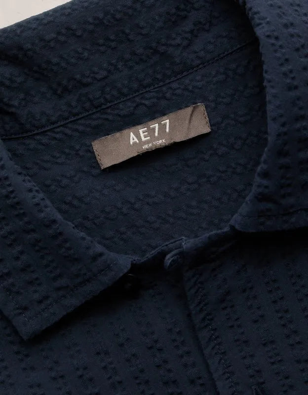AE77 Seersucker Camp Collar Shirt