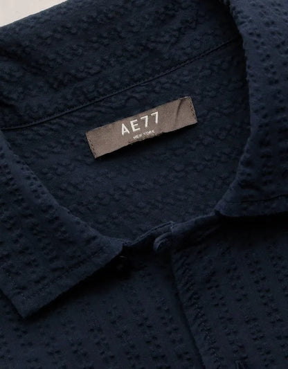 AE77 Seersucker Camp Collar Shirt