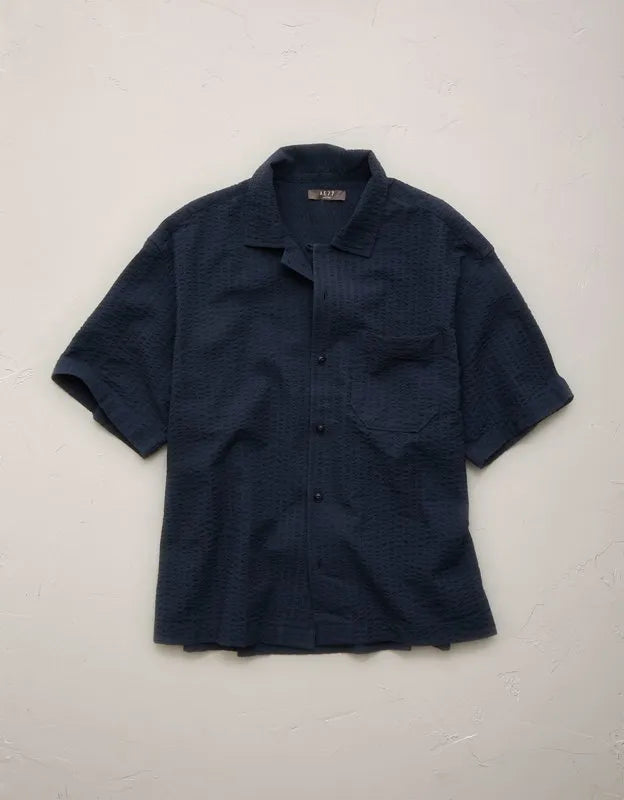 AE77 Seersucker Camp Collar Shirt
