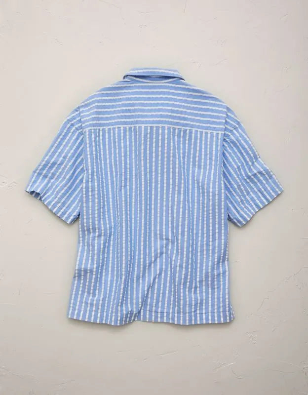 AE77 Seersucker Camp Collar Shirt