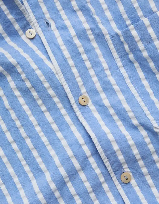 AE77 Seersucker Camp Collar Shirt