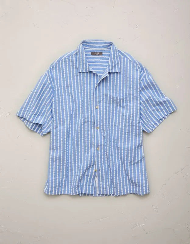 AE77 Seersucker Camp Collar Shirt