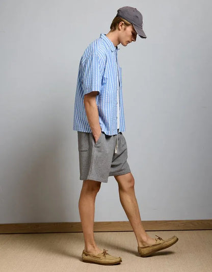 AE77 Seersucker Camp Collar Shirt