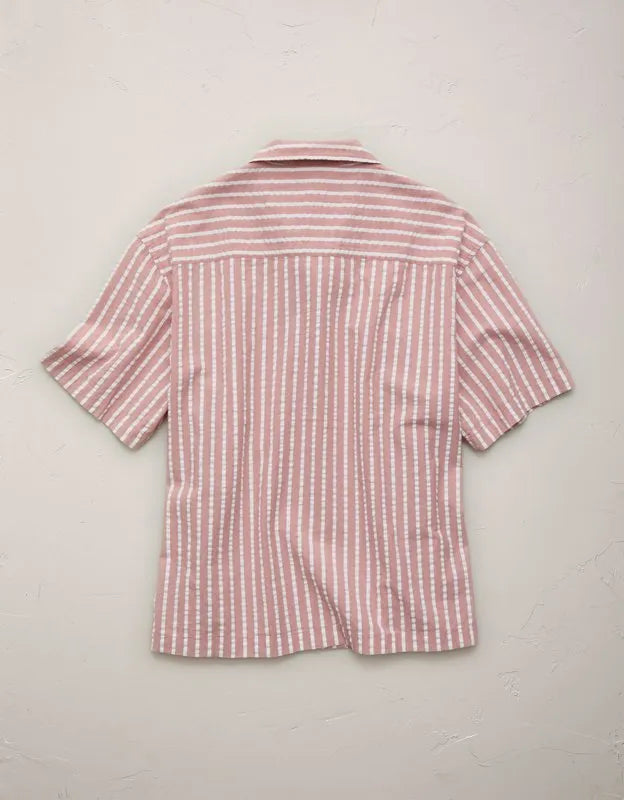 AE77 Seersucker Camp Collar Shirt