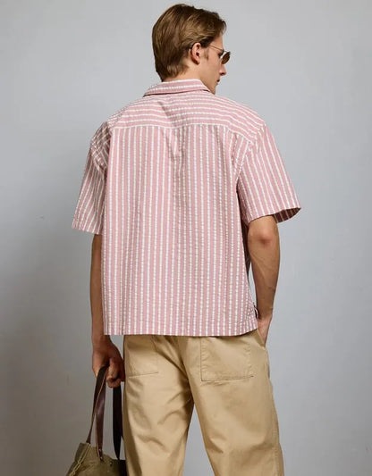 AE77 Seersucker Camp Collar Shirt