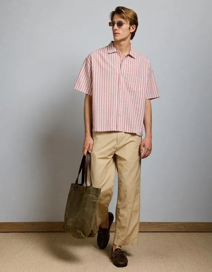 AE77 Seersucker Camp Collar Shirt