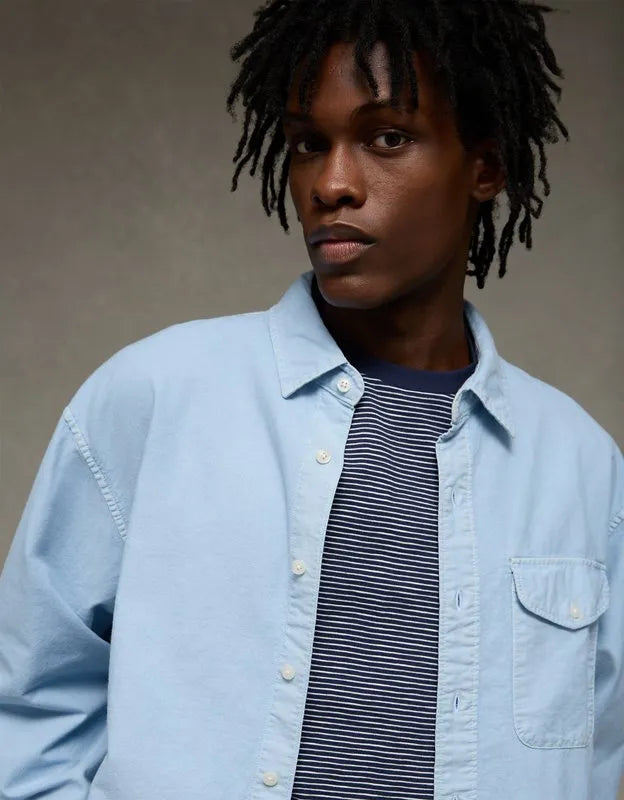 AE Relaxed Oxford Button-Up Shirt