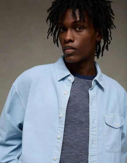 AE Relaxed Oxford Button-Up Shirt