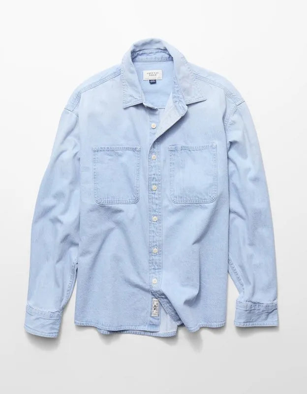 AE Relaxed Fit Denim Button-Up Shirt