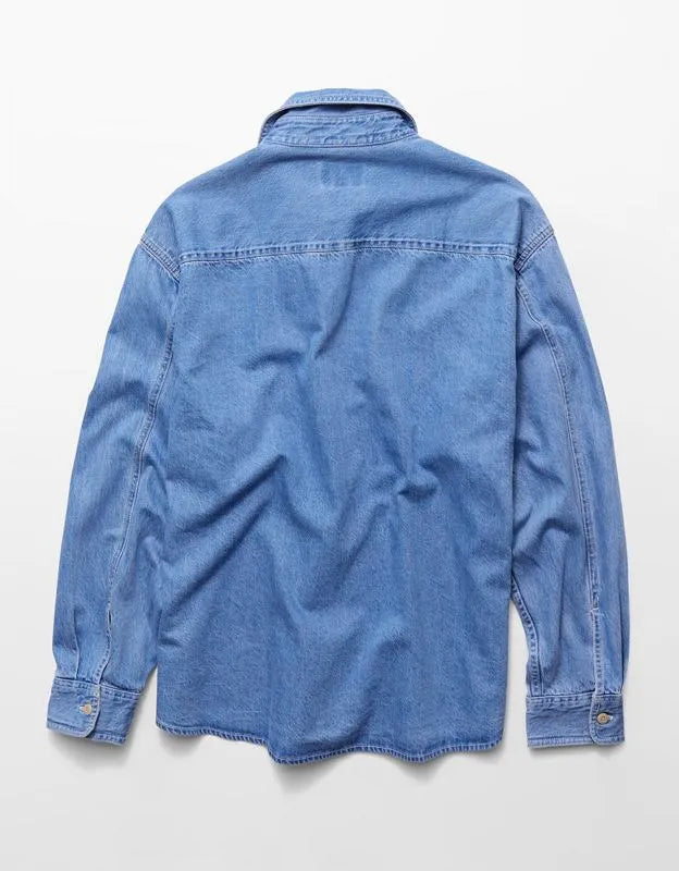 AE Relaxed Fit Denim Button-Up Shirt