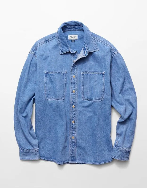 AE Relaxed Fit Denim Button-Up Shirt