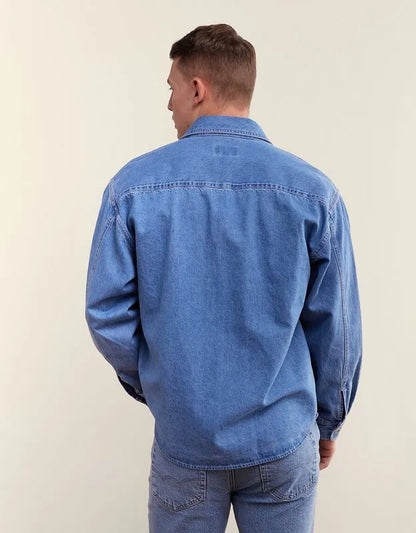 AE Relaxed Fit Denim Button-Up Shirt