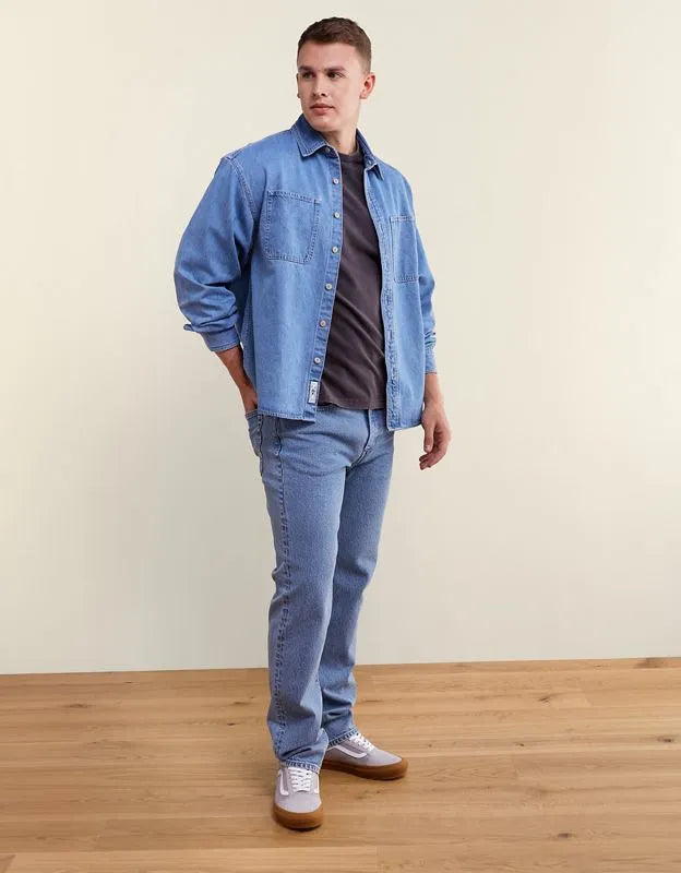 AE Relaxed Fit Denim Button-Up Shirt