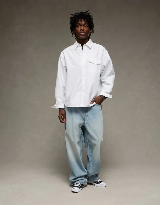 AE Relaxed Fit Oxford Button-Up Shirt
