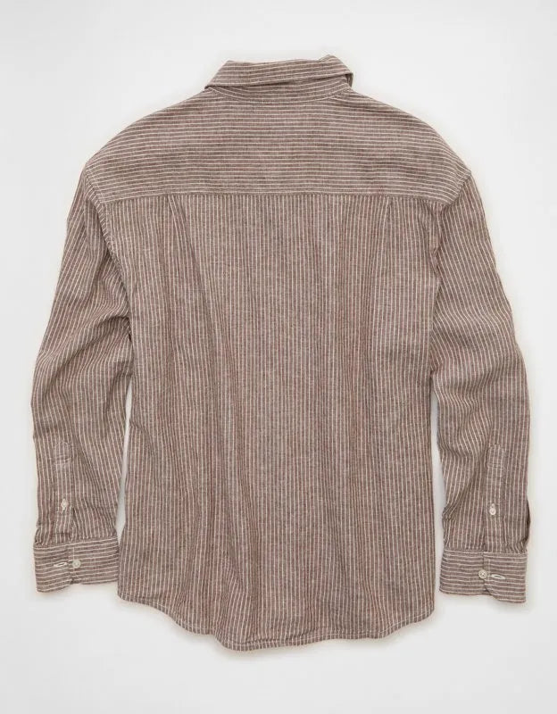 AE Relaxed Fit Linen-Blend Button-Up Shirt