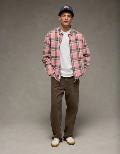 AE Relaxed Fit Linen-Blend Button-Up Shirt