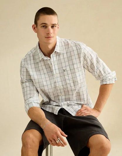 AE Standard Fit Poplin Button-Up Shirt