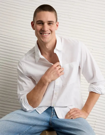 AE Standard Fit Poplin Button-Up Shirt
