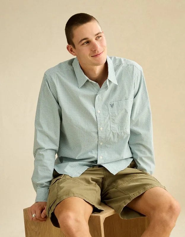 AE Standard Fit Poplin Button-Up Shirt