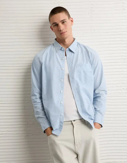 AE Standard Fit Poplin Button-Up Shirt