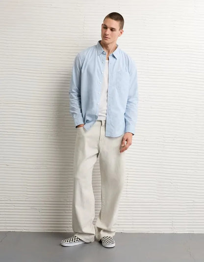 AE Standard Fit Poplin Button-Up Shirt
