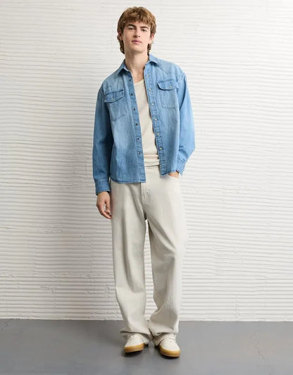AE Relaxed Fit Western Denim Shirt
