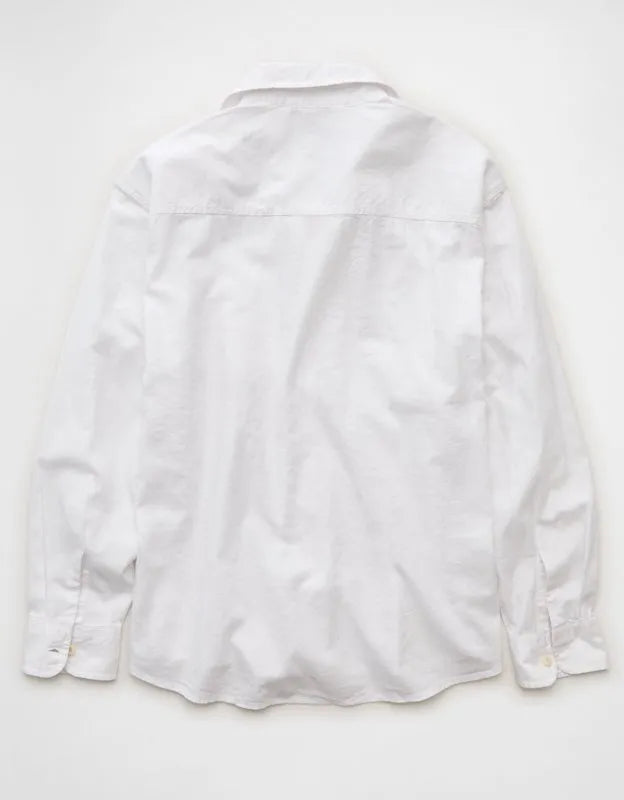 AE Relaxed Fit Linen-Blend Button-Up Shirt