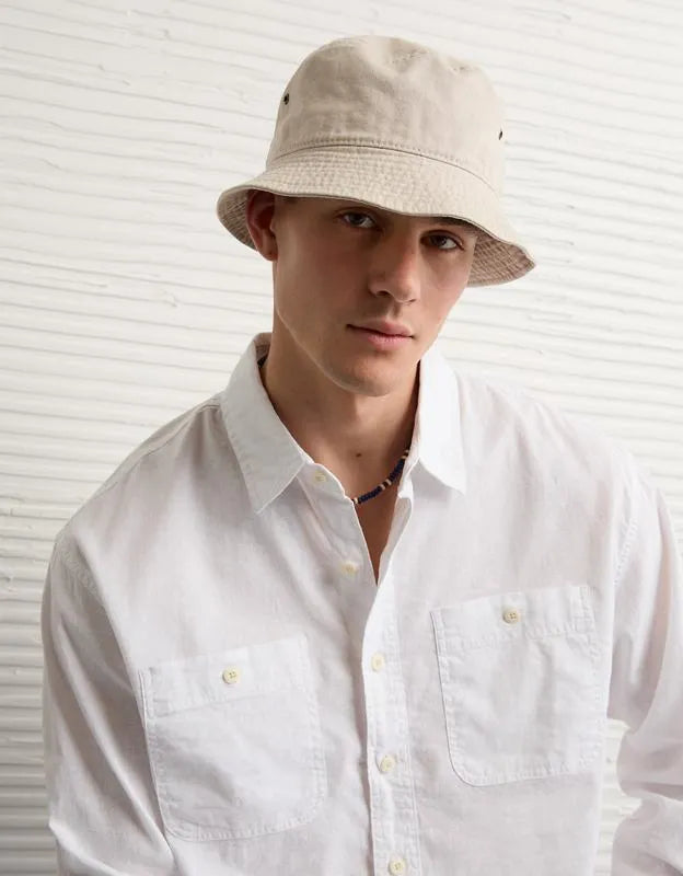 AE Relaxed Fit Linen-Blend Button-Up Shirt