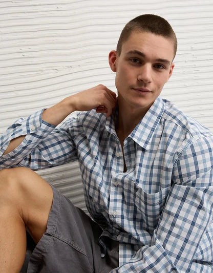AE Standard Fit Poplin Button-Up Shirt