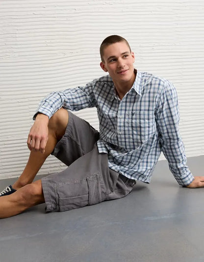 AE Standard Fit Poplin Button-Up Shirt