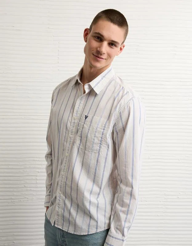 AE Standard Fit Poplin Button-Up Shirt