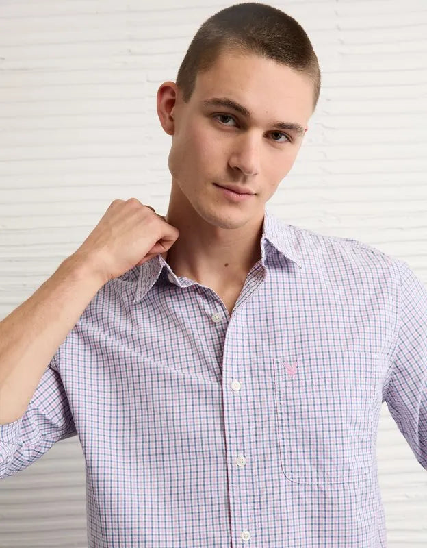 AE Standard Fit Poplin Button-Up Shirt