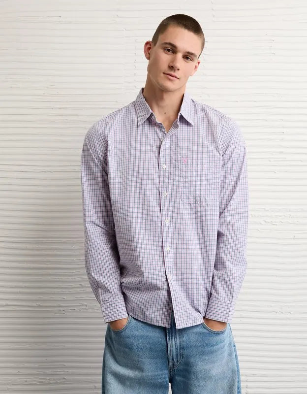 AE Standard Fit Poplin Button-Up Shirt