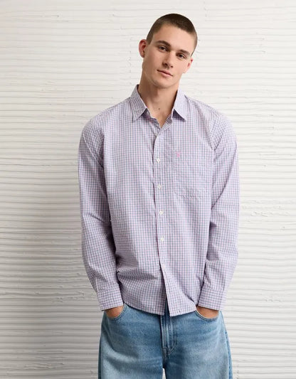 AE Standard Fit Poplin Button-Up Shirt