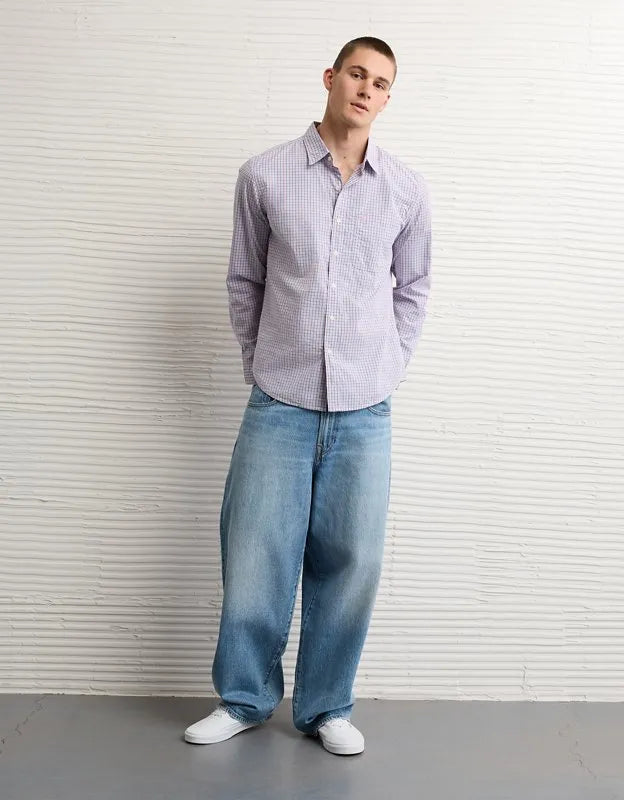 AE Standard Fit Poplin Button-Up Shirt