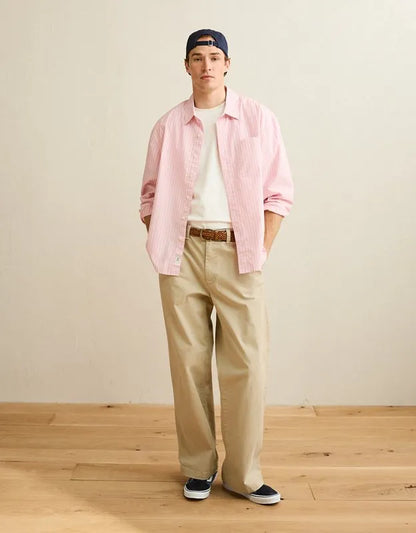 AE Relaxed Fit Poplin Button-Up Shirt