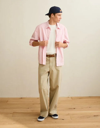 AE Relaxed Fit Poplin Button-Up Shirt