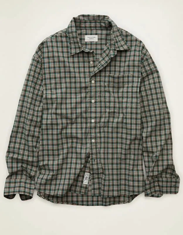 AE Relaxed Fit Poplin Button-Up Shirt