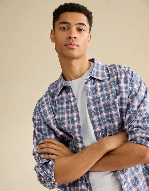 AE Relaxed Fit Poplin Button-Up Shirt