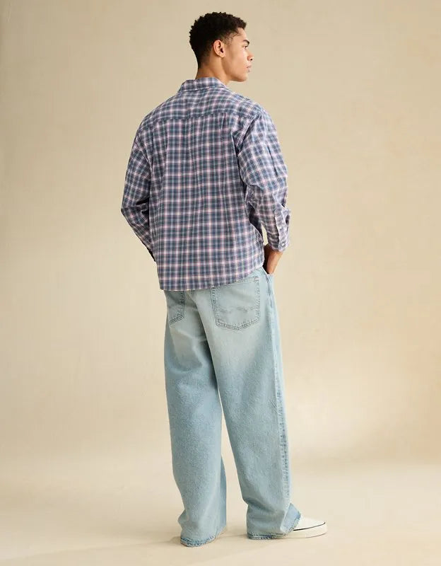 AE Relaxed Fit Poplin Button-Up Shirt