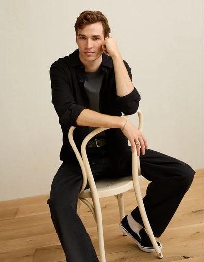 AE Standard Fit Twill Button-Up Shirt