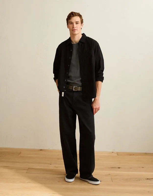 AE Standard Fit Twill Button-Up Shirt