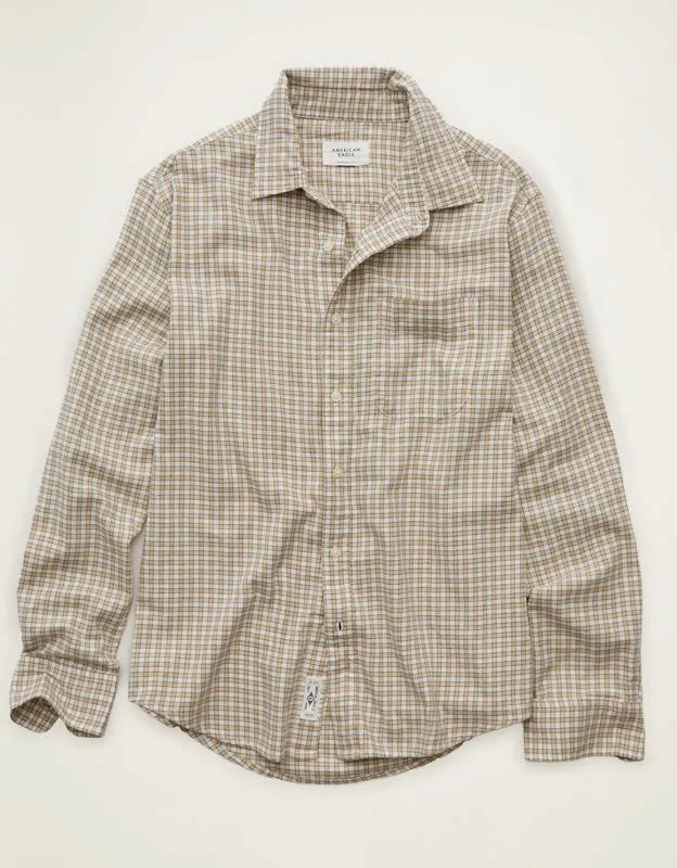 AE Standard Fit Twill Button-Up Shirt