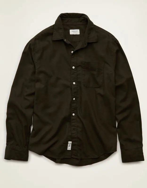 AE Standard Fit Twill Button-Up Shirt