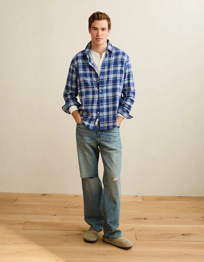 AE Standard Fit Twill Button-Up Shirt