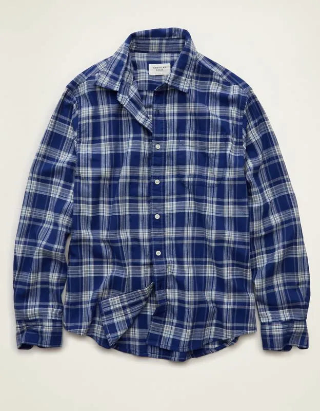 AE Standard Fit Twill Button-Up Shirt