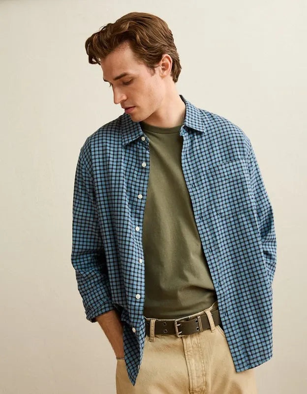 AE Standard Fit Twill Button-Up Shirt