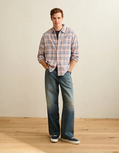 AE Standard Fit Twill Button-Up Shirt