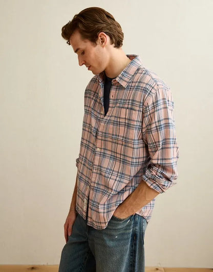 AE Standard Fit Twill Button-Up Shirt