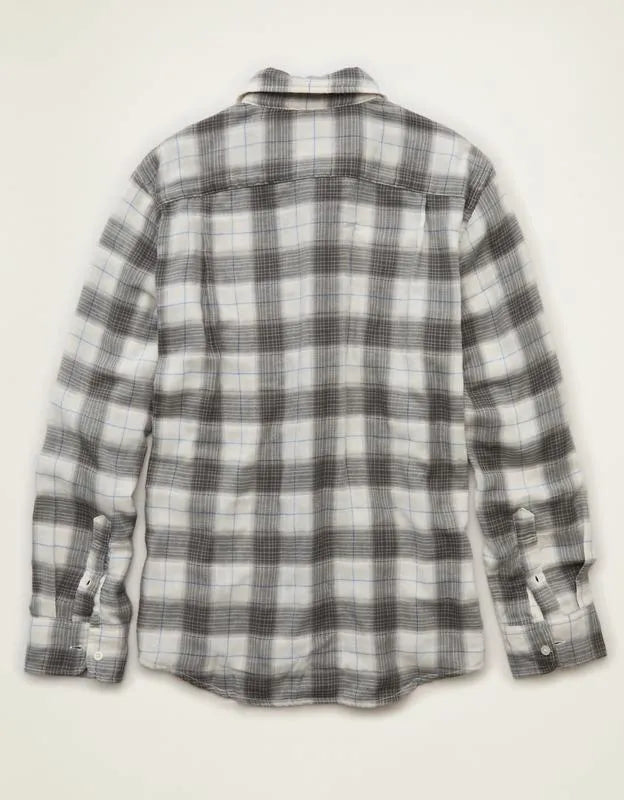 AE Standard Fit Gauze Button-Up Shirt